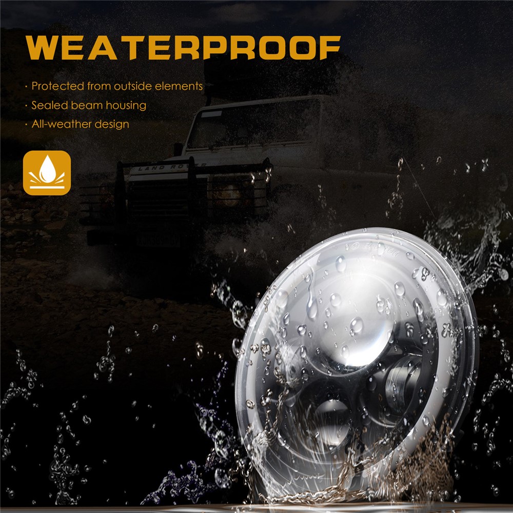 EAGLEVISION C0044 7inch Waterproof Angle Eyes Light High Low Beam Car Truck Round Headlight for Jeep Wrangler-7
