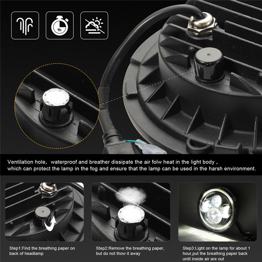 EAGLEVISION C0046 7inch Angle Eyes High Low Beam Round Car Truck Headlight Turn Signal Light for Jeep Wrangler-5