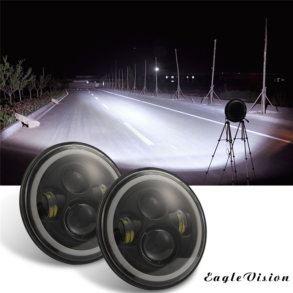 EAGLEVISION C0046 7inch Angle Eyes High Low Beam Round Car Truck Headlight Turn Signal Light for Jeep Wrangler-8