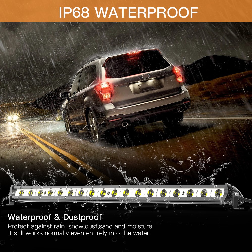 D0003 YSJ 20 inch 54W Ultra-slim Car Truck Tractor LED Work Light Spot Flood Light Waterproof Shockproof Lamp Bar-6