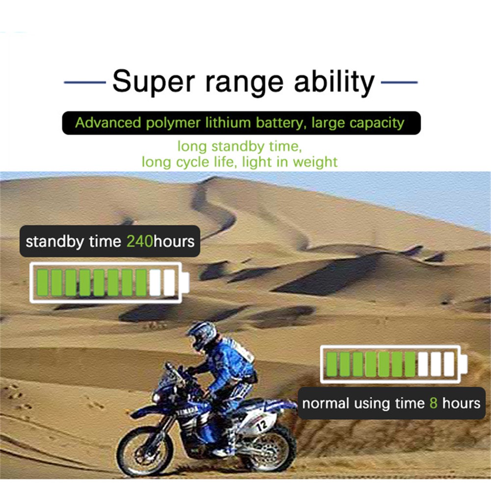 VNETPHONE V8 Motorcycle Helmet Intercom Bluetooth Headset Remote Control 1200M Wireless Distance Supporting Five People Live Chat-6