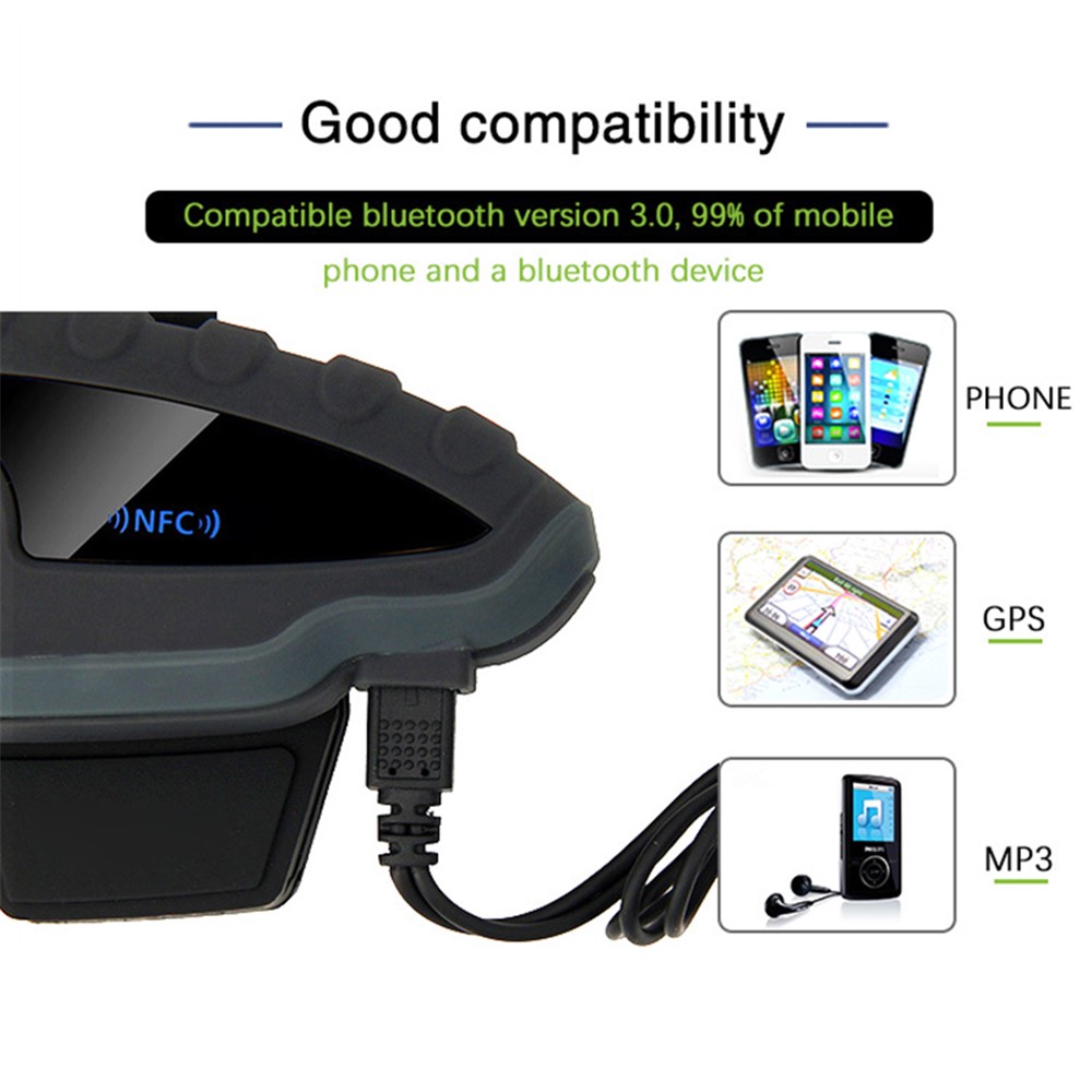 VNETPHONE V8 Motorcycle Helmet Intercom Bluetooth Headset Remote Control 1200M Wireless Distance Supporting Five People Live Chat-9