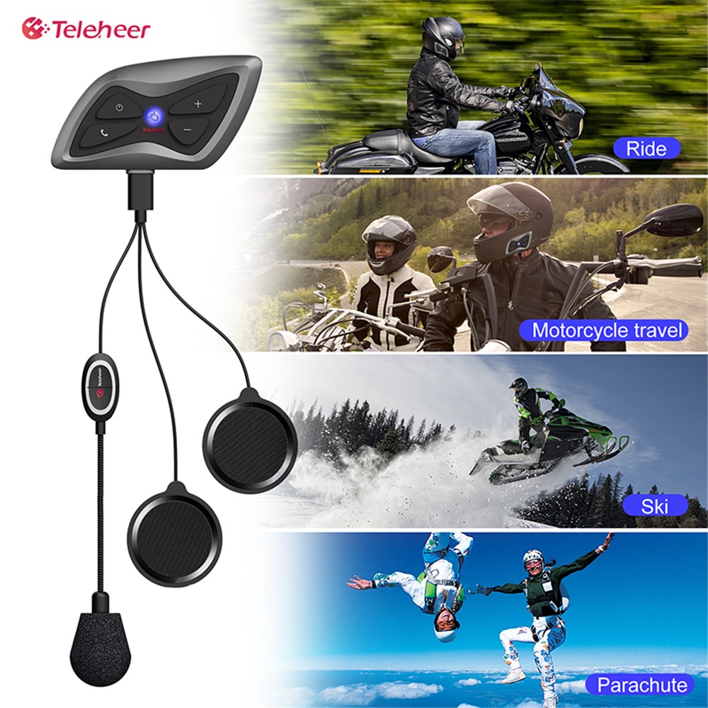 TELEHEER T6plus Motorcycle Helmet Bluetooth Headphone Outdoor Headset Waterproof Motorbike Sports Headset-5