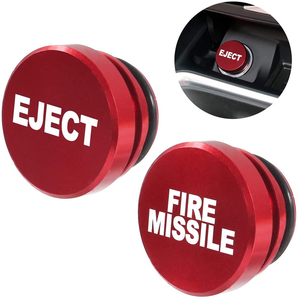 FIRE MISSILE / EJECT / NITROUS Letter Metal Cigarette Lighter Cigarette Butt for 12V Car Motorcycle - Red / FIRE MISSILE-3