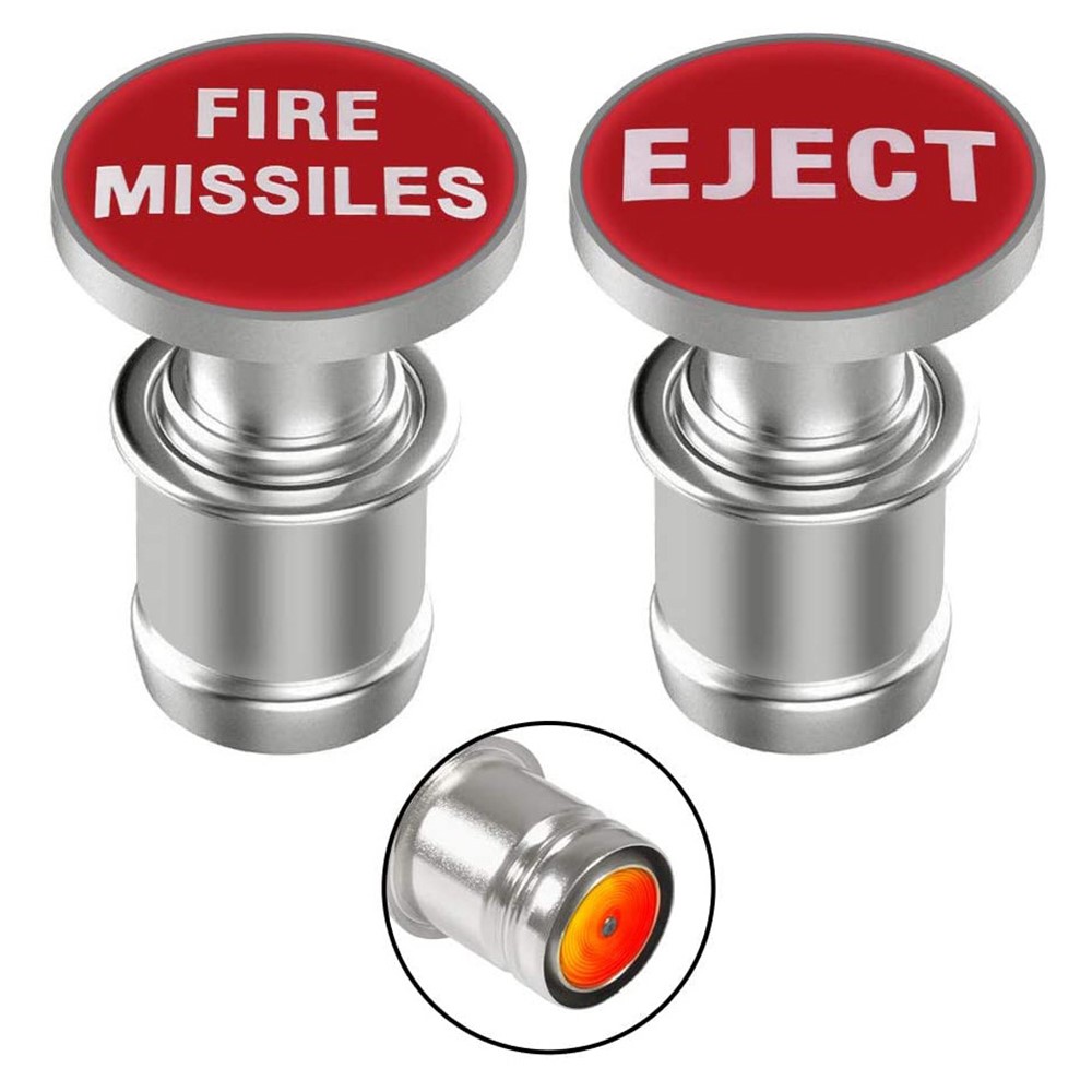 FIRE MISSILE / EJECT / NITROUS Letter Metal Cigarette Lighter Cigarette Butt for 12V Car Motorcycle - Red / FIRE MISSILE-5