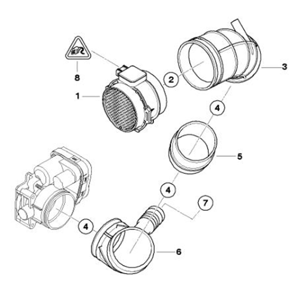 A1233 For BMW Fuel Connector Air Intake Boot 13541705209 Throttle Connection Air Hose 13541438759-7