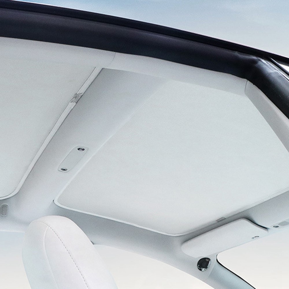 12409 Car Folding Sunshade Cover for Model 3 Front and Rear Sunroof + Silver Coated Window Sunshade Polyester Blocks Heat and Sun Protection - Black-7