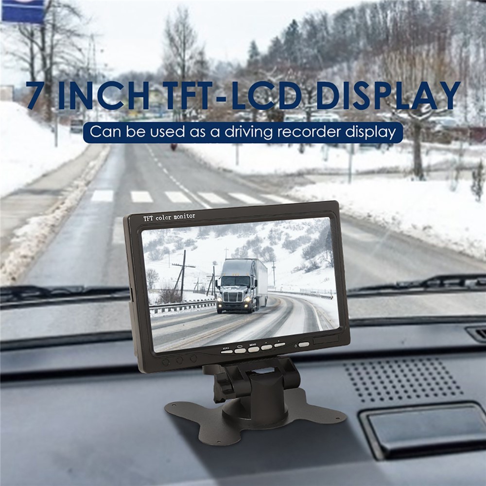 RH-701B 7" LCD Video Display Screen Monitor Rear View Backup Car 4-LED Camera Parking and Reverse System Kit-2