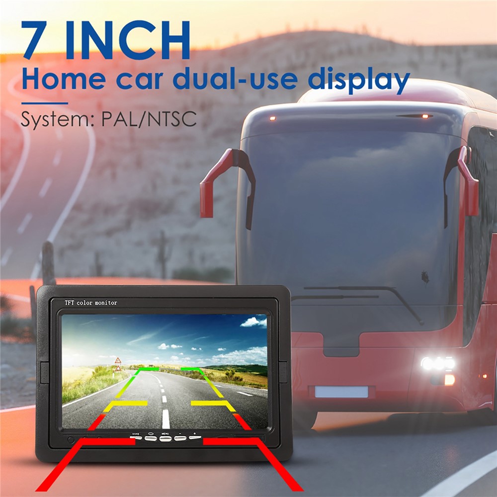 RH-701B 7" LCD Video Display Screen Monitor Rear View Backup Car 4-LED Camera Parking and Reverse System Kit-4