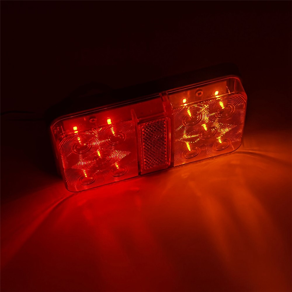 A4087 2Pcs 12V Trailer Truck Lorry 10-LED Brake Turn Signal Indicator Lights Truck Van Waterproof Tail Lamp-2