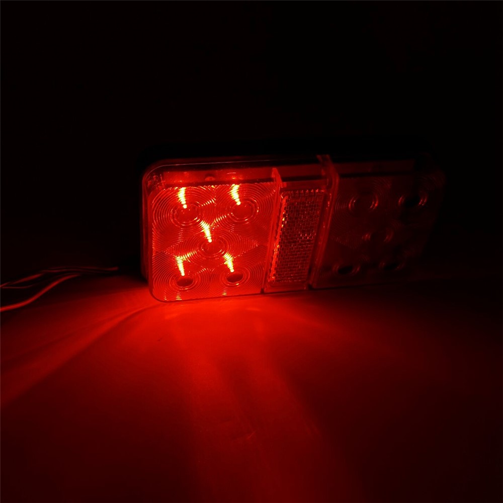 A4087 2Pcs 12V Trailer Truck Lorry 10-LED Brake Turn Signal Indicator Lights Truck Van Waterproof Tail Lamp-4