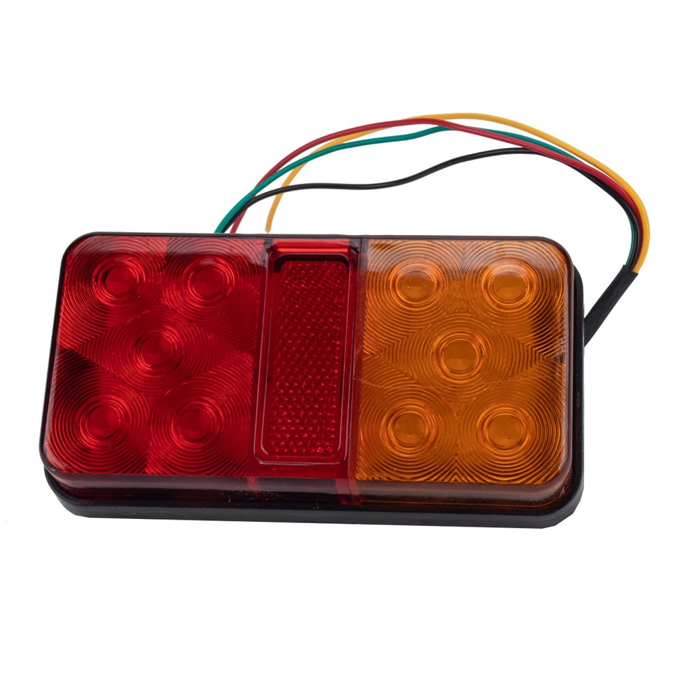 A4087 2Pcs 12V Trailer Truck Lorry 10-LED Brake Turn Signal Indicator Lights Truck Van Waterproof Tail Lamp-6