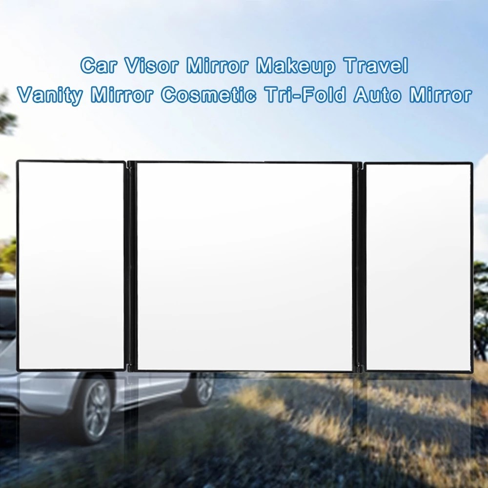 SHUNWEI SD-2408 Car Sunshade Tri-Fold Folding Vanity Mirror Interior Decoration-2