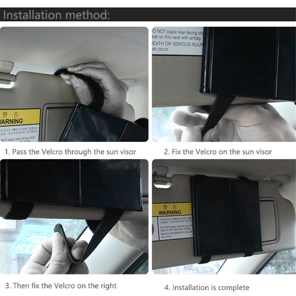 SHUNWEI SD-2408 Car Sunshade Tri-Fold Folding Vanity Mirror Interior Decoration-5