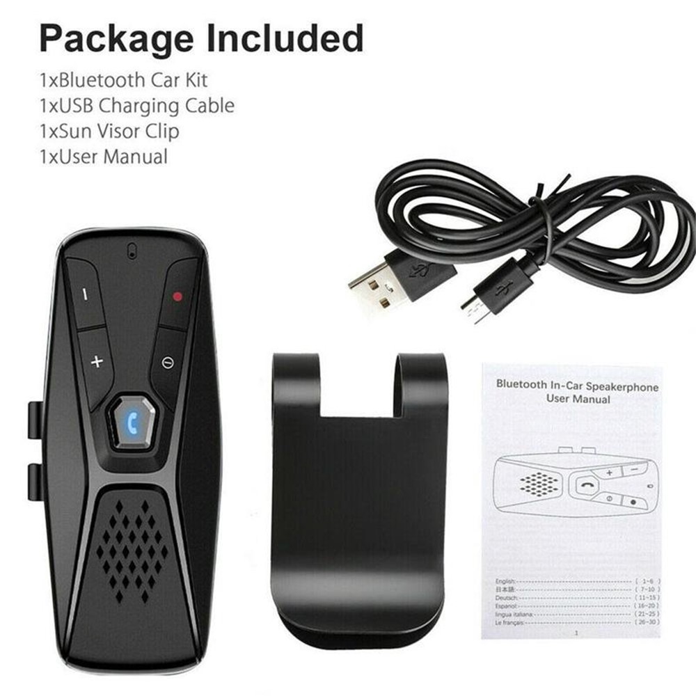 T823 Bluetooth 5.0 Sun Visor Clip Wireless Audio Receiver Hands-free Phone Amplifier Music Player-11