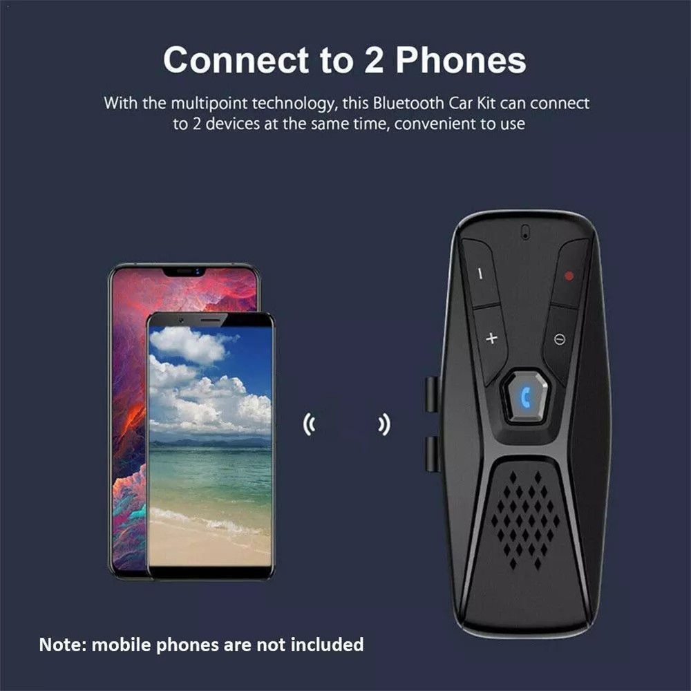 T823 Bluetooth 5.0 Sun Visor Clip Wireless Audio Receiver Hands-free Phone Amplifier Music Player-2