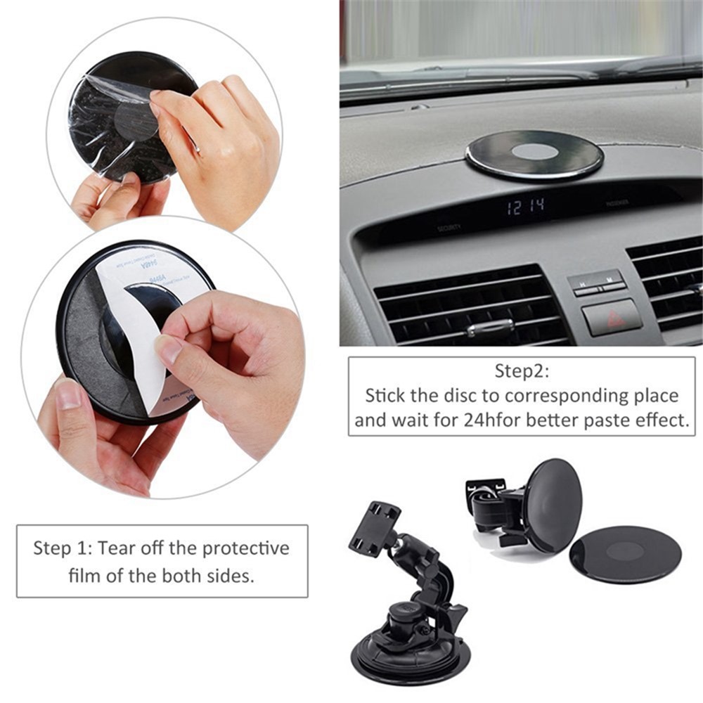 DP015 Round Sticky Adhesive Mounting Pad for Car Dashboard Suction Cup GPS Suction Mount (Size: L)-4