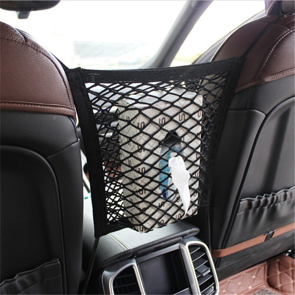 2-Layer Universal Car Seat Net Organizer Mesh Cargo Net Pouch Driver Storage Netting Pouch-2