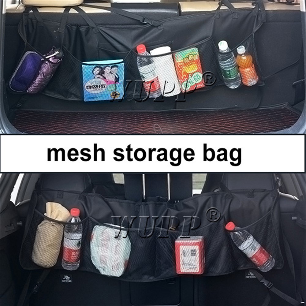 WUPP CS-486A1 Car Rear Seat Back Organizer Auto Trunk Net Mesh Cargo Storage Bag Pocket Cover Stowing Tidying Bag-4