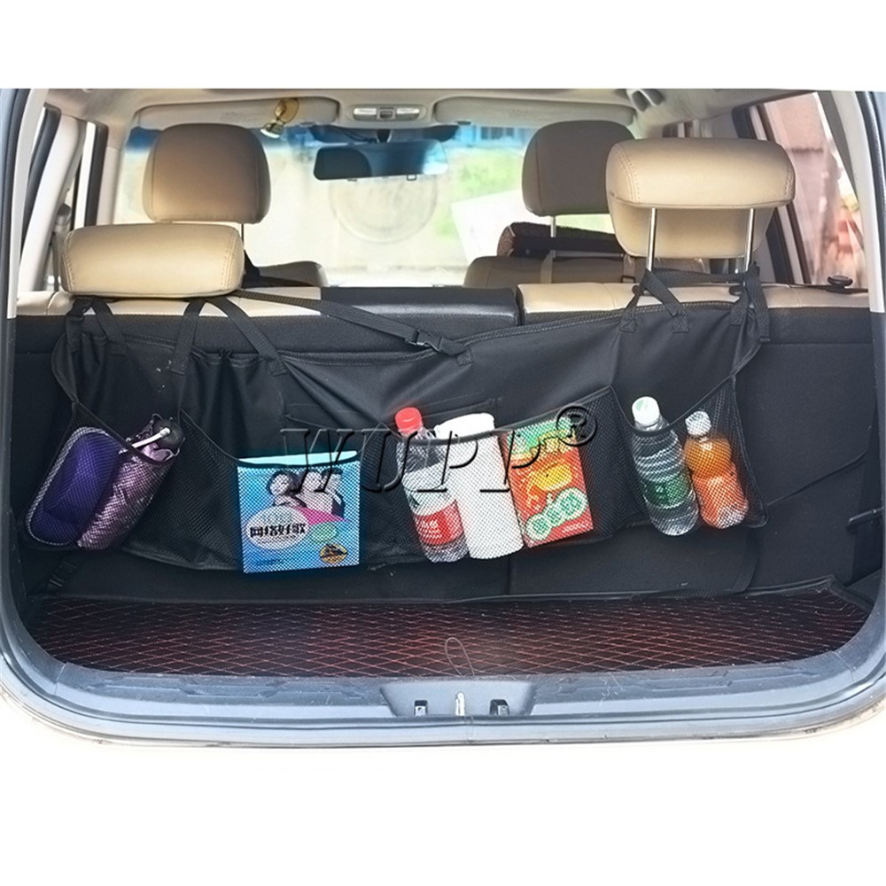 WUPP CS-486A1 Car Rear Seat Back Organizer Auto Trunk Net Mesh Cargo Storage Bag Pocket Cover Stowing Tidying Bag-7