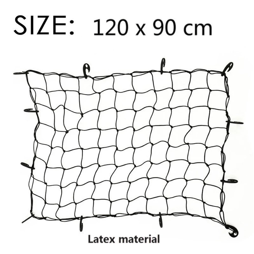 Latex Heavy Duty Cargo Net for Pickups Car Mesh Holes Cord Net for Truck Bed Roof Rack 120cmx90cm 88 Grids Cargo Organizer Net with Hooks-8