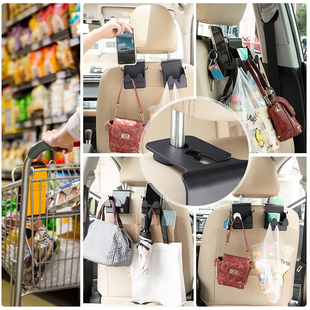 MRLAN LT-889 2 in 1 Car Seat Back Hanger Hooks Storage Box Organizer Mobile Phone Purse Hanging Holder-10