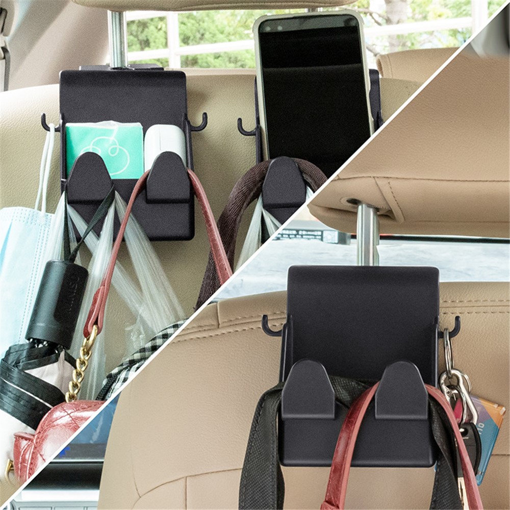 MRLAN LT-889 2 in 1 Car Seat Back Hanger Hooks Storage Box Organizer Mobile Phone Purse Hanging Holder-6
