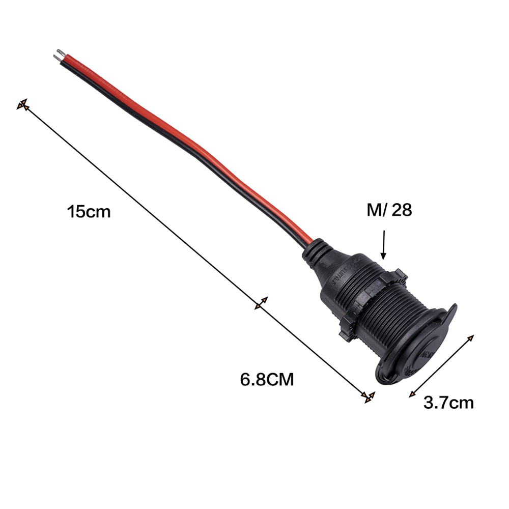 Car Cigarette Lighter Charger Cable Socket Female Adapter Connector Plug with 1m Wire-9