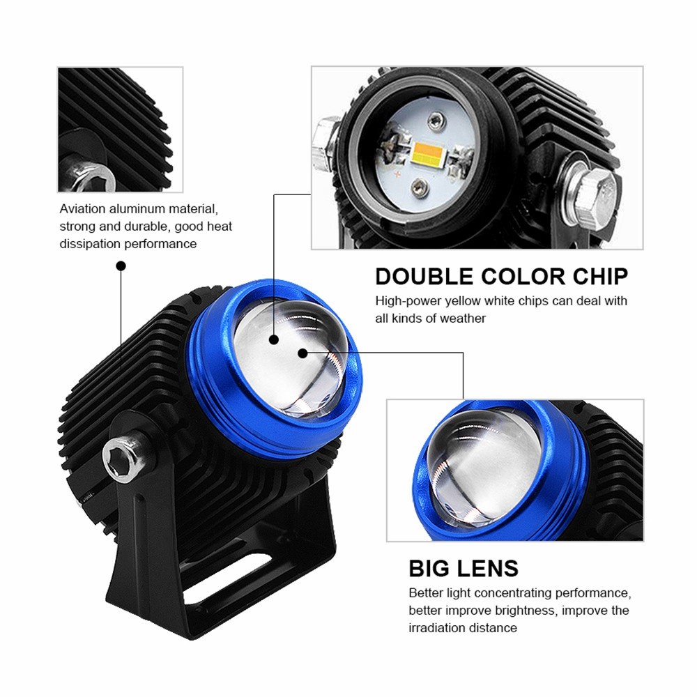 LEMONDA Auto Motorcycle LED Big Lens Anti-fog Bright Light-4