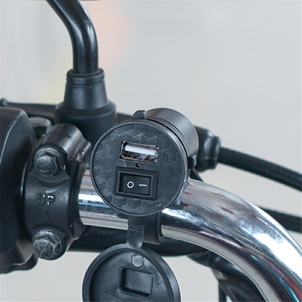 WUPP CS-836B1 12V Motorcycle Mobile Phone Single USB Power Supply Charger Waterproof Port Socket with Switch-6
