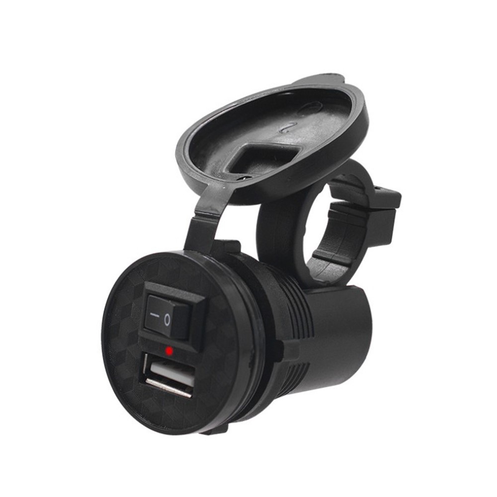 WUPP CS-836B1 12V Motorcycle Mobile Phone Single USB Power Supply Charger Waterproof Port Socket with Switch-9