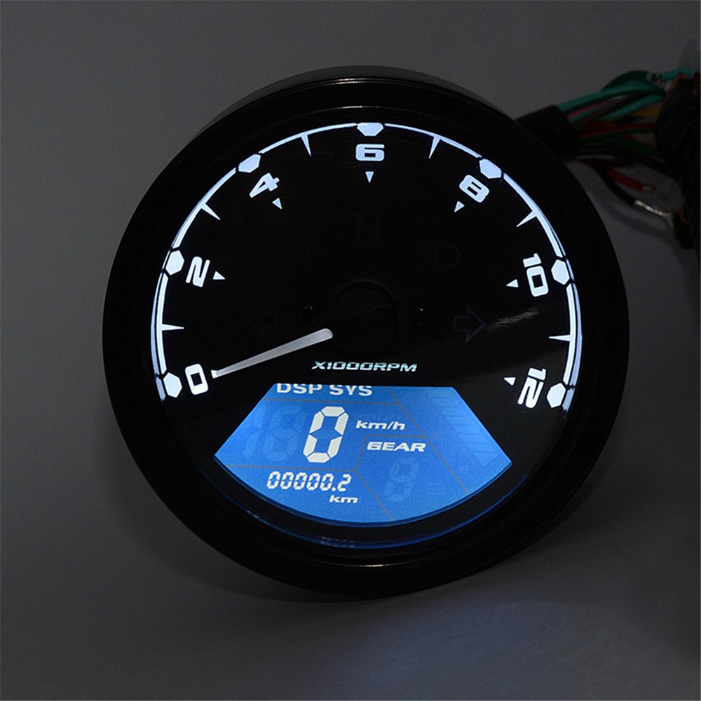 WUPP CS-363A1 Motorcycle Panel Speedometer Night Vision Dial Odometer LED Multi-function Digital Indicator Tachometer Fuel Meter-6