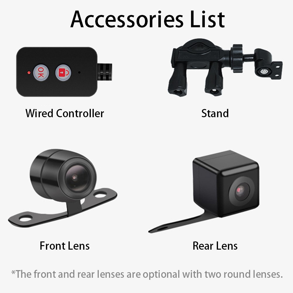 CT30A 720P 2.0-inch Screen Motorbike Camcorder DVR Waterproof Motorcycle Dual Lens Camera Video Recorder-11