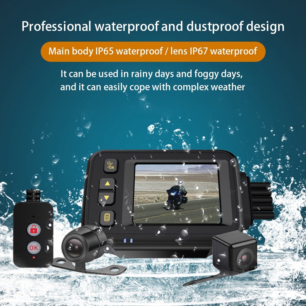CT30A 720P 2.0-inch Screen Motorbike Camcorder DVR Waterproof Motorcycle Dual Lens Camera Video Recorder-3