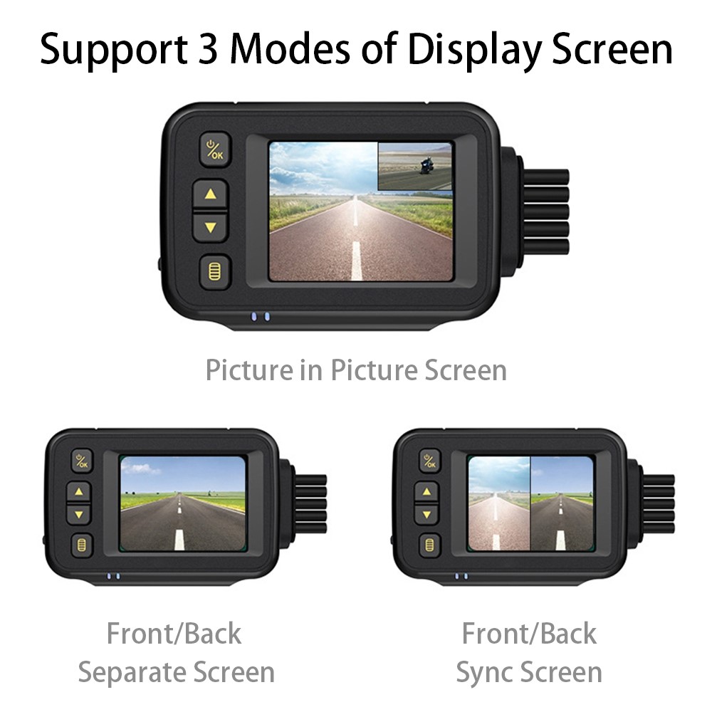 CT30A 720P 2.0-inch Screen Motorbike Camcorder DVR Waterproof Motorcycle Dual Lens Camera Video Recorder-4