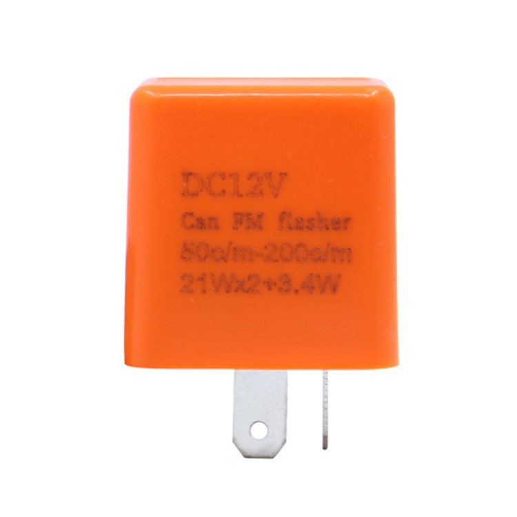 FLASHER 12V Adjustable Frequency LED Flasher Relay Turn Signal Blinker Indicator for Motorcycle Switch Motorbike Accessories Part - Orange-2