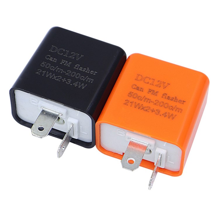FLASHER 12V Adjustable Frequency LED Flasher Relay Turn Signal Blinker Indicator for Motorcycle Switch Motorbike Accessories Part - Orange-4