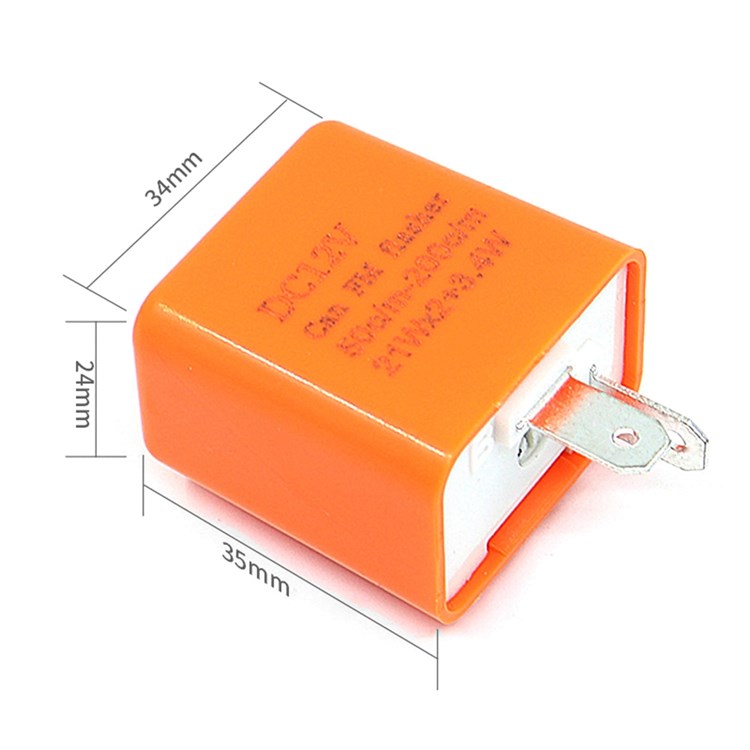 FLASHER 12V Adjustable Frequency LED Flasher Relay Turn Signal Blinker Indicator for Motorcycle Switch Motorbike Accessories Part - Orange-7