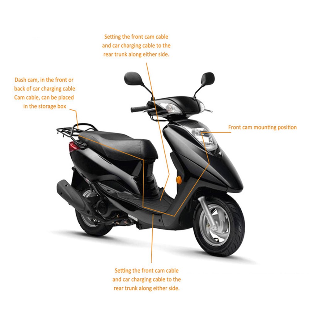 MT-80 Motorcycle Camera 720P Front and Rear Data Recorder 3 Inch LCD Screen Motorbike Concealed Recorder Built-in 200mAh Battery-4