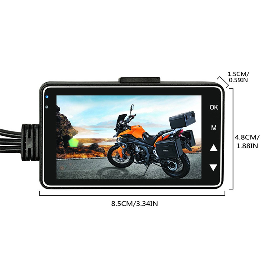 MT-80 Motorcycle Camera 720P Front and Rear Data Recorder 3 Inch LCD Screen Motorbike Concealed Recorder Built-in 200mAh Battery-5