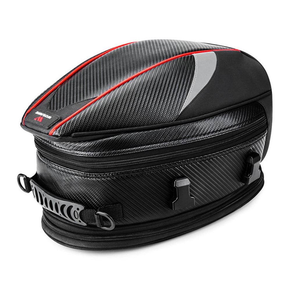 WOSAWE MB06 Carbon Fiber Road Bike Reflective Rear Tail Bag Waterproof MTB Pannier with Shoulder Strap and Rainproof Coat-8