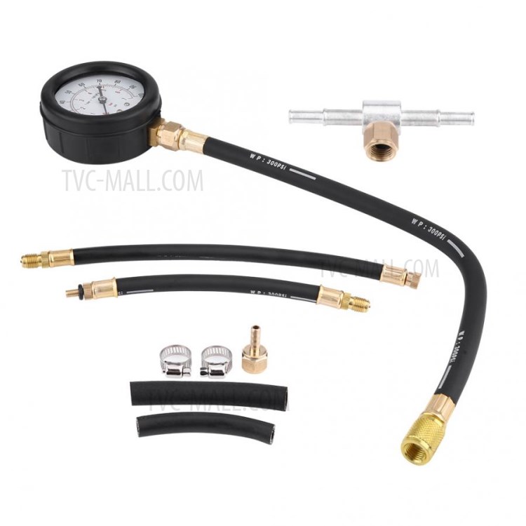11-in-1 0-100 PSI Car Truck Fuel Injection Pump Pressure Injector Tester Test Gauge Kit-7