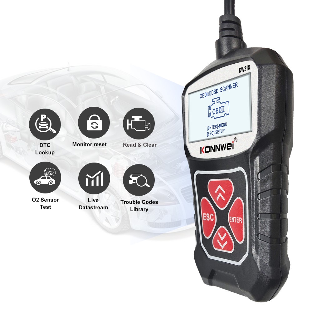 KONNWEI KW310 Car Engine Trouble Code Detector Scanner Seven Language Supported - Black-8