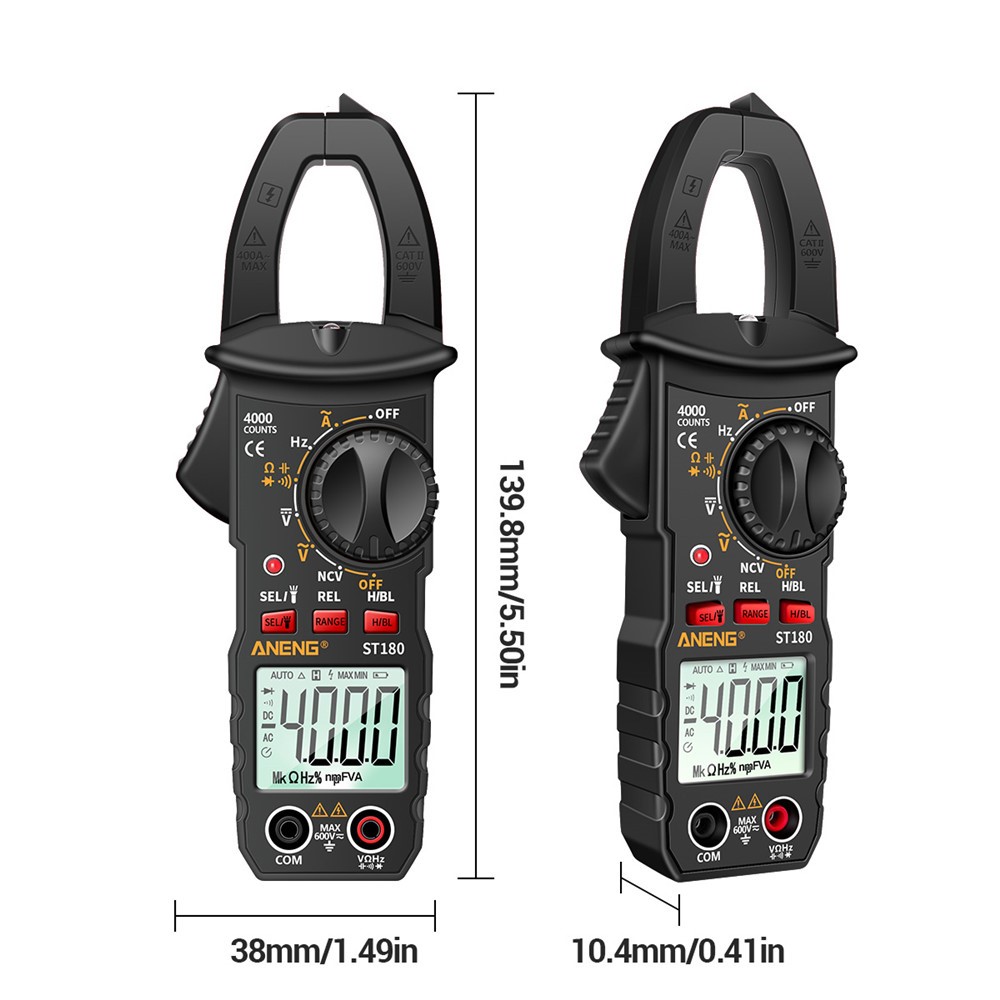ANENG ST180 4000 Считается Цифровое Заживание Метр Переменного Тока Multimeter Ammeter Tester Напряжения - Черный-4
