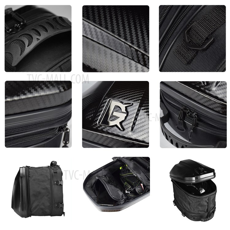 Motorcycle Tail Bag Multi-purpose Shoulder Backpack Waterproof Bag - Black-6