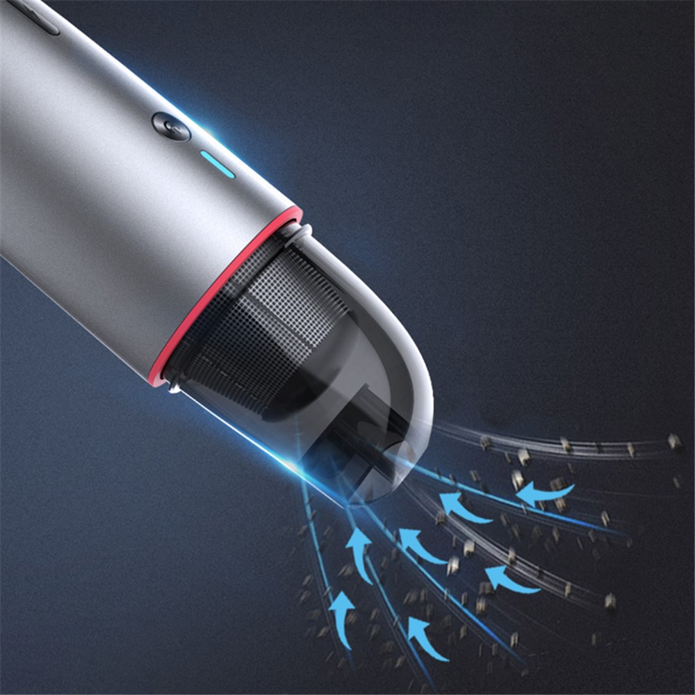 X1 90W High Power Car Home Mini Wireless Vacuum Cleaner Rechargeable Handheld Vehicle Cleaning Tool - White-6