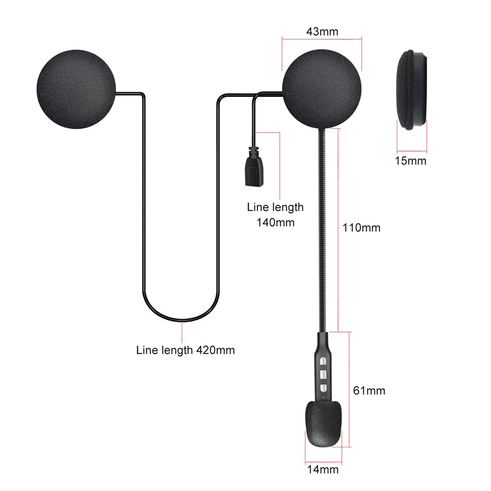 MH06 Motorcycle Bluetooth 5.0 Helmet Headset High Sound Quality Intelligent Noise Cancelling Headphones Support Long Standby-11