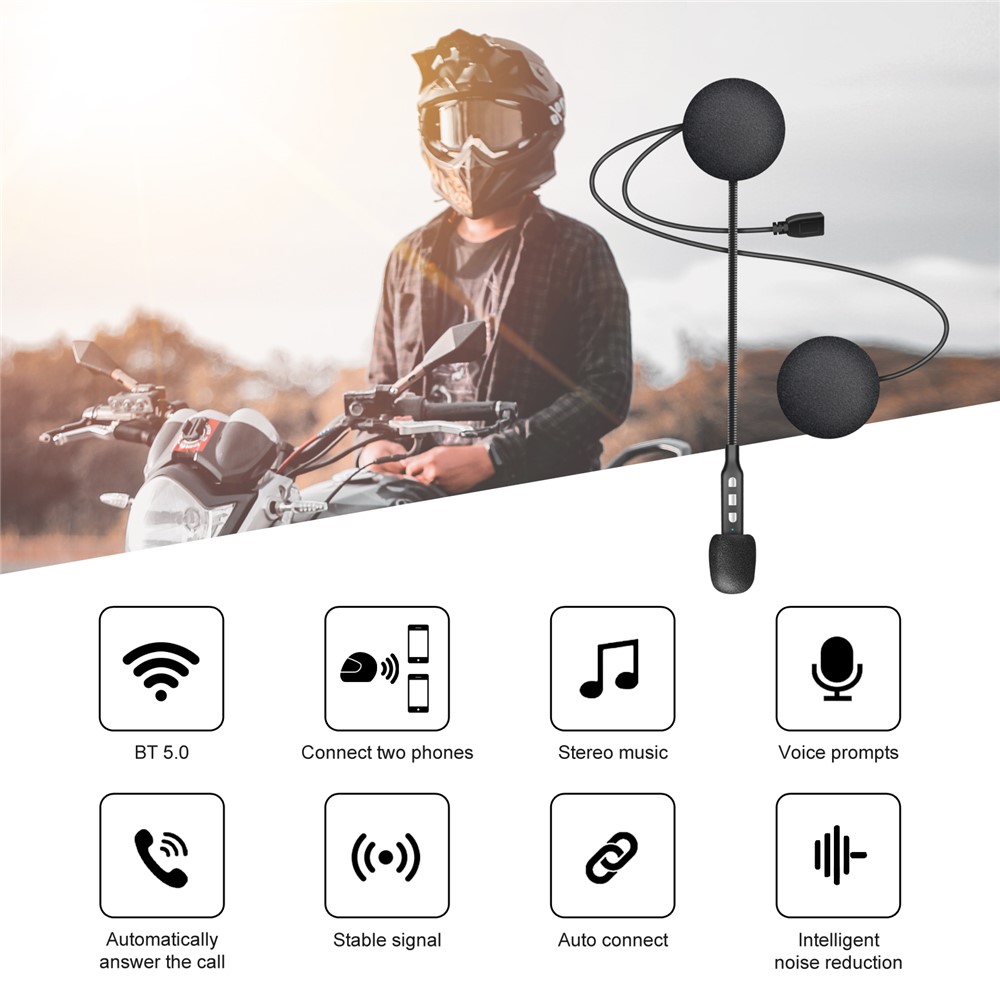 MH06 Motorcycle Bluetooth 5.0 Helmet Headset High Sound Quality Intelligent Noise Cancelling Headphones Support Long Standby-2
