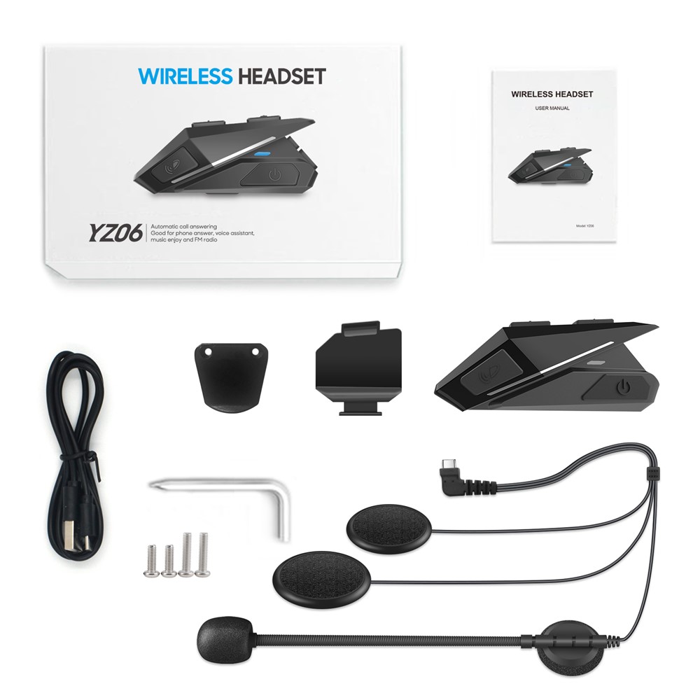 YZ06 Multi-function Bluetooth Helmet Headset Dust-proof Water-Resistant Wireless Headphone with Stereo Sound/FM Radio for Riding Cycling-10