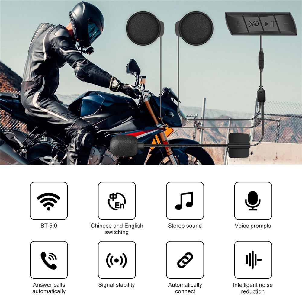 M7 Wireless Headphone Bluetooth 5.0 Helmet Headset Stereo Sound Waterproof Auto Answer Earphone with FM Radio-11
